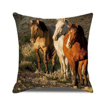 Load image into Gallery viewer, Horse Pattern Pillow Cover Running Horses Cotton Linen Square Cushion Cover Standard Pillowcase for Men Women Home Decorative Sofa Armchair Bedroom Livingroom Farmhouse 45x45CM