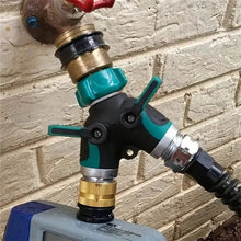 Load image into Gallery viewer, Hose Splitter 2 Way 3/4" Faucet Y Connector with Shut-off Valve