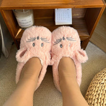 Load image into Gallery viewer, House Slipper Women Winter Non Skid Indoor Fur Cotton Warm Plush Home Fluffy Mouse Ears Memory Foam House Slippers Cozy Cute Animal Home Slipper For Women
