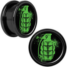 Load image into Gallery viewer, Green Grenade Black Anodized Screw Fit Plug Set 18mm