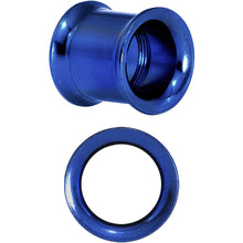 Load image into Gallery viewer, 7/16 Blue Anodized Titanium Steel Screw Fit Tunnel Plug Set
