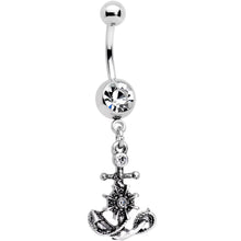 Load image into Gallery viewer, Clear Gem Best Friend Nautical Dangle Belly Ring Set of 2