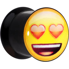 Load image into Gallery viewer, 7/16 Licensed Heart Eyes emoji Acrylic Double Flare Plug Set