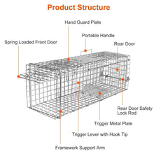 Load image into Gallery viewer, Humane Live Animal Rodent Cage Collapsible Galvanized Wire