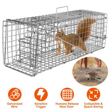 Load image into Gallery viewer, Humane Live Animal Rodent Cage Collapsible Galvanized Wire