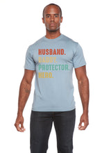 Load image into Gallery viewer, Husband, Daddy, Protector, Hero Men's Bamboo Viscose/Organic Cotton Short Sleeve Graphic T-Shirt