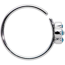 Load image into Gallery viewer, 20G 3/8 Blue Gem Star Flower Seamless Circular Ring