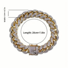 Load image into Gallery viewer, Iced Out Hip Hop Zircon Cuban Chain Bracelet for Men
