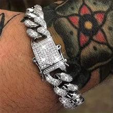 Load image into Gallery viewer, Iced Out Hip Hop Zircon Cuban Chain Bracelet for Men