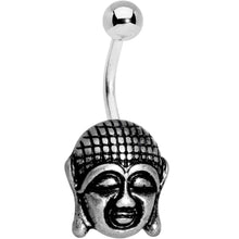 Load image into Gallery viewer, Iridescent Lotus Flower and Ancient Buddha Belly Ring Set of 2