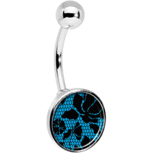 Load image into Gallery viewer, Blue Floral Lace Belly Ring