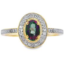 Load image into Gallery viewer, .59ct Mystic Fire Topaz Diamond Ring 10KT Yellow Gold