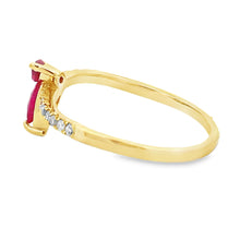 Load image into Gallery viewer, .35ct Ruby Diamond Ring 14KT Yellow Gold
