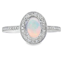Load image into Gallery viewer, .36ct Opal Diamond Ring 10KT White Gold