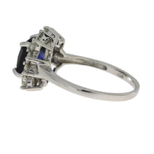 Load image into Gallery viewer, Created Sapphire Moissanite Ring Sterling Silver