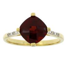 Load image into Gallery viewer, 1.25ct Garnet Diamond Ring 10KT Yellow Gold