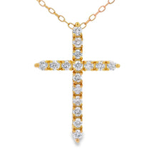 Load image into Gallery viewer, Natural .55ct Cross Religious Pendant Sterling Silver