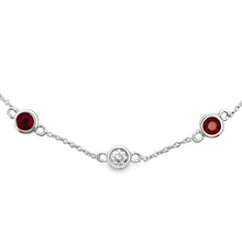 Load image into Gallery viewer, .71ct Ruby Diamond Bracelet 14KT White Gold