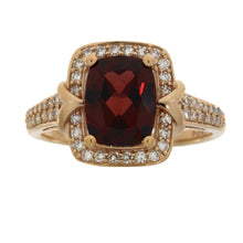 Load image into Gallery viewer, 3.13ct Garnet Diamond Ring 10KT Rose Gold