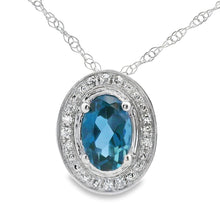 Load image into Gallery viewer, London Blue Topaz Fashion Pendants 10KT White Gold