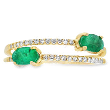 Load image into Gallery viewer, Natural .57ct Emerald Diamond Ring 14KT Yellow Gold
