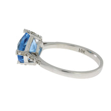 Load image into Gallery viewer, 1.20ct Blue Topaz Diamond Ring 10KT White Gold
