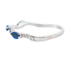 Load image into Gallery viewer, Sapphire Diamond stackable band set 14KT White Gold