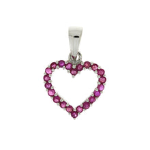 Load image into Gallery viewer, .37ct Ruby Heart Love Pendant 10KT White Gold