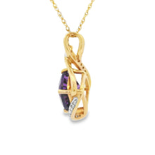 Load image into Gallery viewer, Amethyst Diamond Fashion Pendants 10KT Yellow Gold