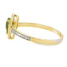 Load image into Gallery viewer, .50ct Peridot Diamond Ring 10KT Yellow Gold