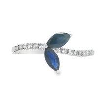 Load image into Gallery viewer, .36ct Sapphire Diamond Ring 14KT White Gold