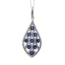 Load image into Gallery viewer, .58ct Sapphire Diamond Fashion Pendants 14KT White Gold