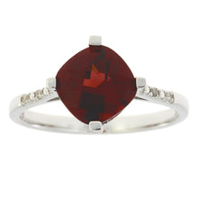 Load image into Gallery viewer, 1.25ct Garnet Diamond Ring 10KT White Gold