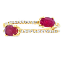 Load image into Gallery viewer, .59ct Ruby Diamond Ring 14KT Yellow Gold