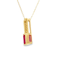 Load image into Gallery viewer, Created Ruby Diamond Fashion Pendants 10KT Yellow Gold