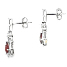 Load image into Gallery viewer, 1.06ct Garnet Diamond Dangle Earrings 10KT White Gold