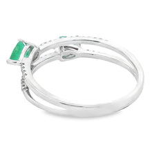 Load image into Gallery viewer, .50ct Emerald Diamond Ring 14KT White Gold