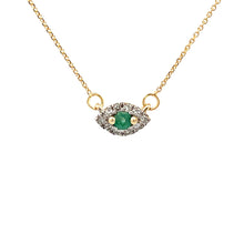 Load image into Gallery viewer, .12ct Emerald Diamond Fashion Pendants 14KT Yellow Gold