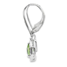 Load image into Gallery viewer, .96ct Peridot Diamond Dangle Earrings 10KT White Gold