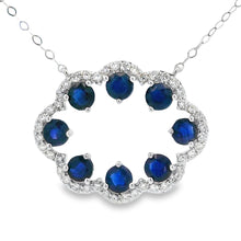 Load image into Gallery viewer, Sapphire Diamond Fashion Pendants 14KT White Gold