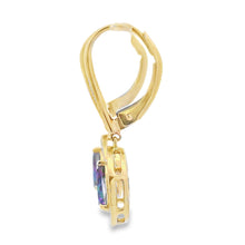 Load image into Gallery viewer, Mystic Fire Topaz Dangle Earrings 10KT Yellow Gold
