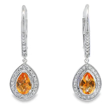Load image into Gallery viewer, .88ct Amethyst Diamond Dangle Earrings 10KT White Gold