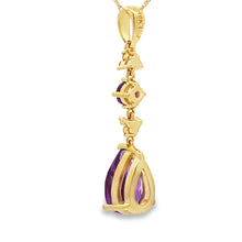Load image into Gallery viewer, Amethyst Diamond Fashion Pendants 10KT Yellow Gold