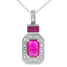 Load image into Gallery viewer, .82ct Ruby Diamond Fashion Pendants 14KT White Gold