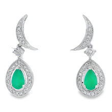Load image into Gallery viewer, Chalcedony Diamond Dangle Earrings 10KT White Gold