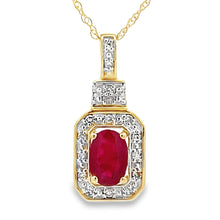 Load image into Gallery viewer, .66ct Ruby Diamond Fashion Pendants 10KT Yellow Gold
