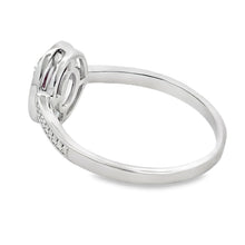 Load image into Gallery viewer, .62ct Garnet Diamond Ring 10KT White Gold