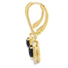 Load image into Gallery viewer, 1.05ct Onyx Diamond Dangle Earrings 10KT Yellow Gold