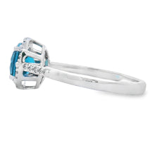 Load image into Gallery viewer, 1.35ct London Blue Topaz Diamond Ring 10KT White Gold