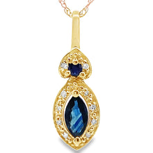 Load image into Gallery viewer, Sapphire Diamond Fashion Pendants 10KT Yellow Gold